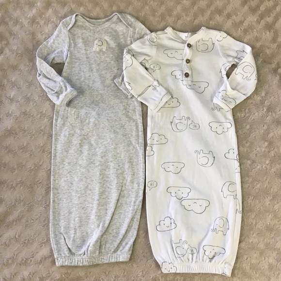 Carter's Other - Carter’s Sleep Gown Bundle 3 Months Gray Elephant